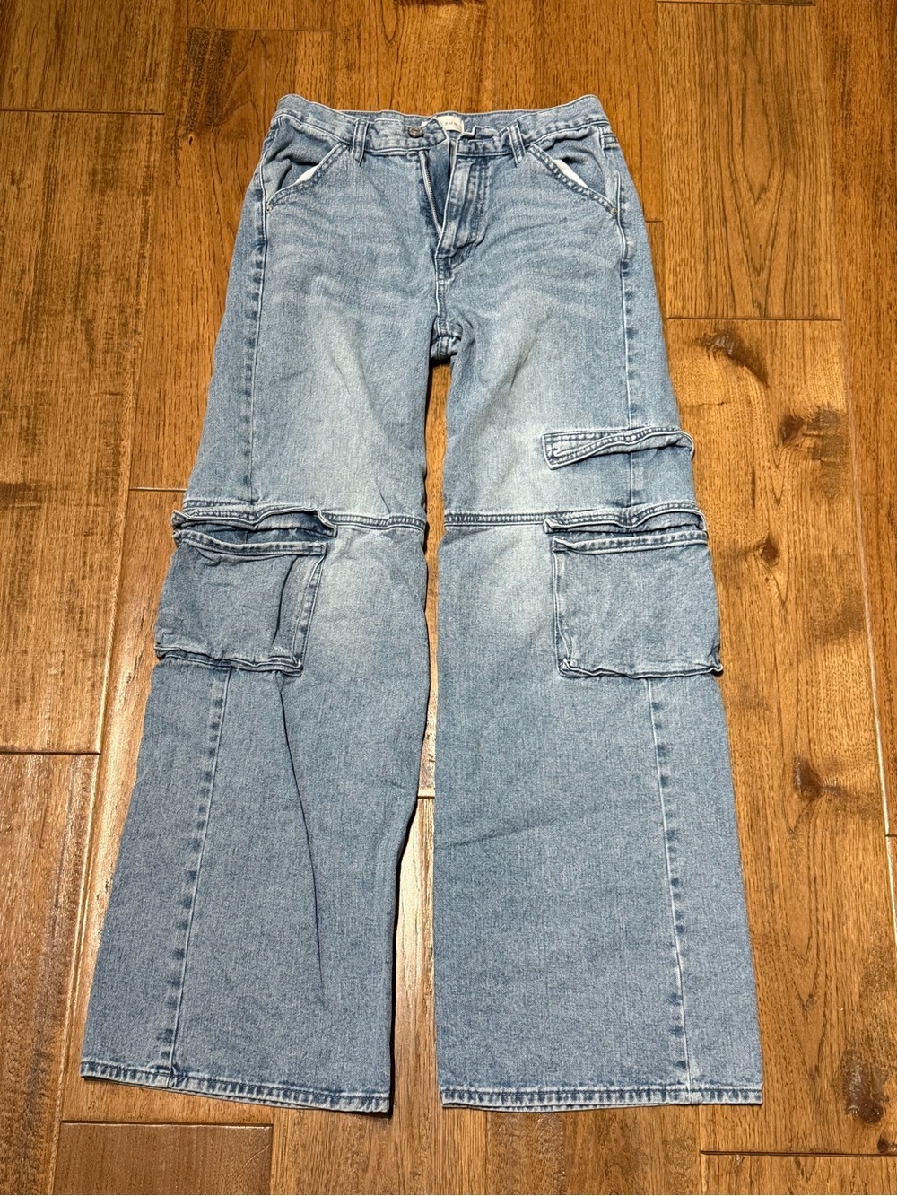 PacSun Light Blue Wide-Leg Cargo Jeans